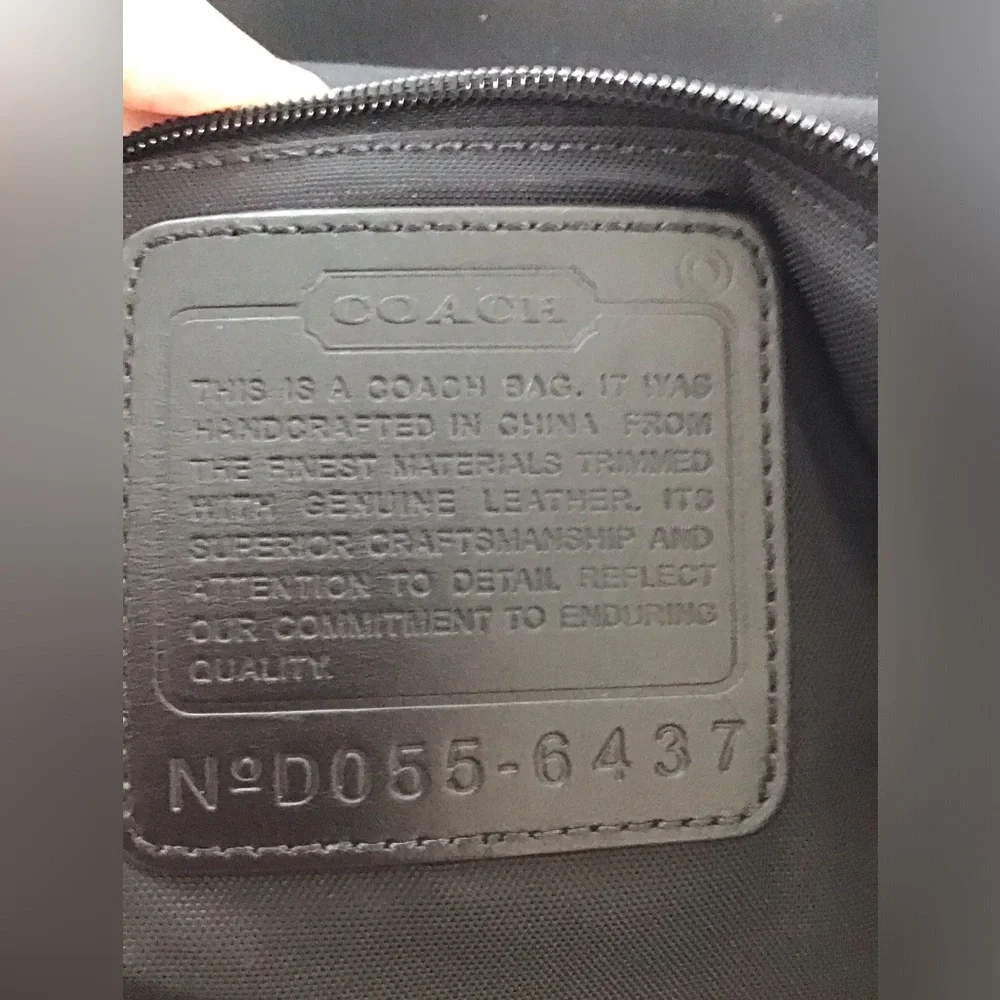 Coach Black Leather Canvas Messenger laptop Bag - Picture 3 of 16